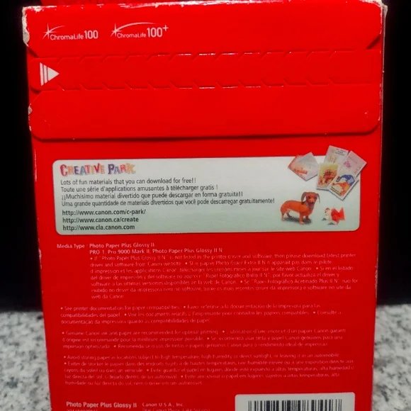 Canon Pixma Photo Paper Plus Glossy II. 4x6 100 Sheets Of Cannon Photo Paper NEW